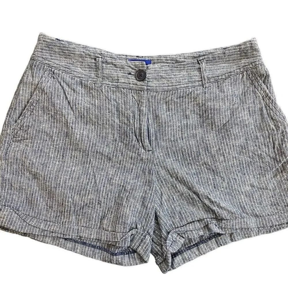 Apt 9 torie size 10 striped linen blend women’s shorts